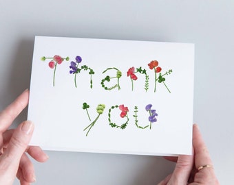 Double floral card with Thank you message