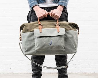 Personalized Weekender Bag – Canvas Travel Bag – Groomsman Gift - Best Man Gift - Gifts for Him - Men's Luggage - Destination Wedding