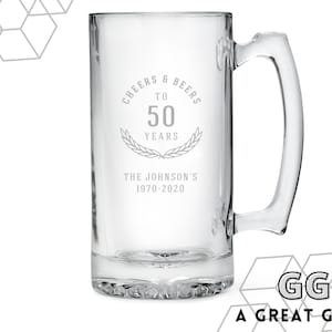 Custom Engraved Beer Mug - Personalized Beer Glass - Cheers and Beers - Gifts for Him - Christmas Gift for Man - Gift for Dad - Unique Gift
