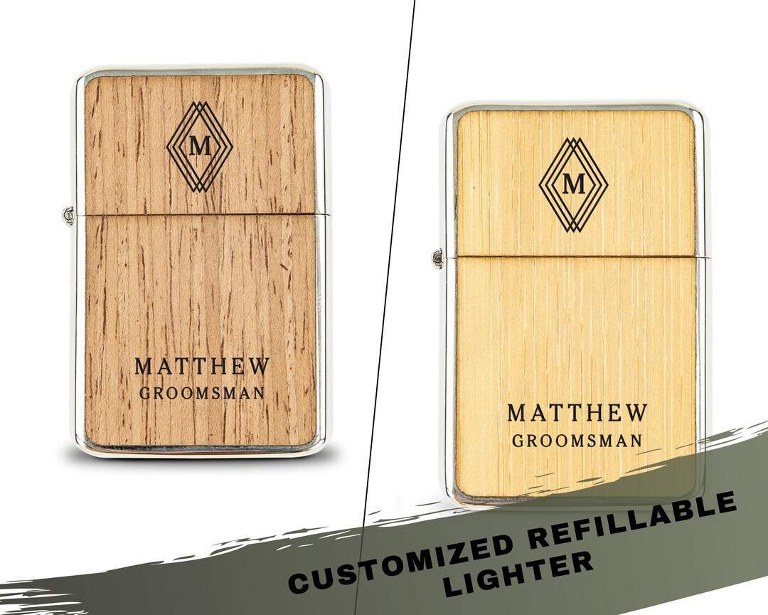 Personalized Lighter Lighter With Gift Box Custom Wood Wrapped Lighter