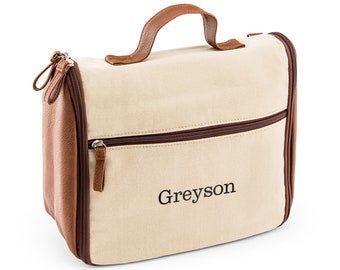 Personalized Men&#39;s Travel Bag - Men&#39;s Toiletry Bag - Personalized Gift for Him - Custom Embroidered Dopp Kit for Guys - Gift for Dad