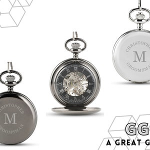 Customized Mechanical Pocket Watch - Personalized Men&#39;s Watch - Unique Gift for Him - Husband Gift - His Christmas Gift - Boyfriend Gift