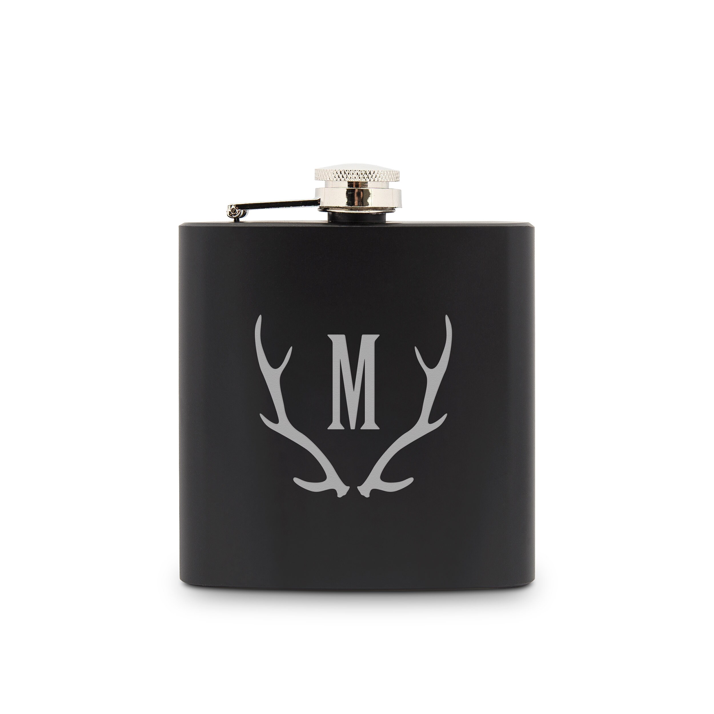 Fiaschetta Personalizzata In Legno Con Nome Inciso E Corna Di Cervo - 180 Ml, In Acciaio Inox, Regalo Unico Per Cacciatori E Amanti Della Natura - 5