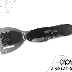 BBQ Master Multi-Tool with Custom Engraving – Personalized BBQ Set – Personalized Gift - Gift for Dad - Gift for Him - Gift for Husband