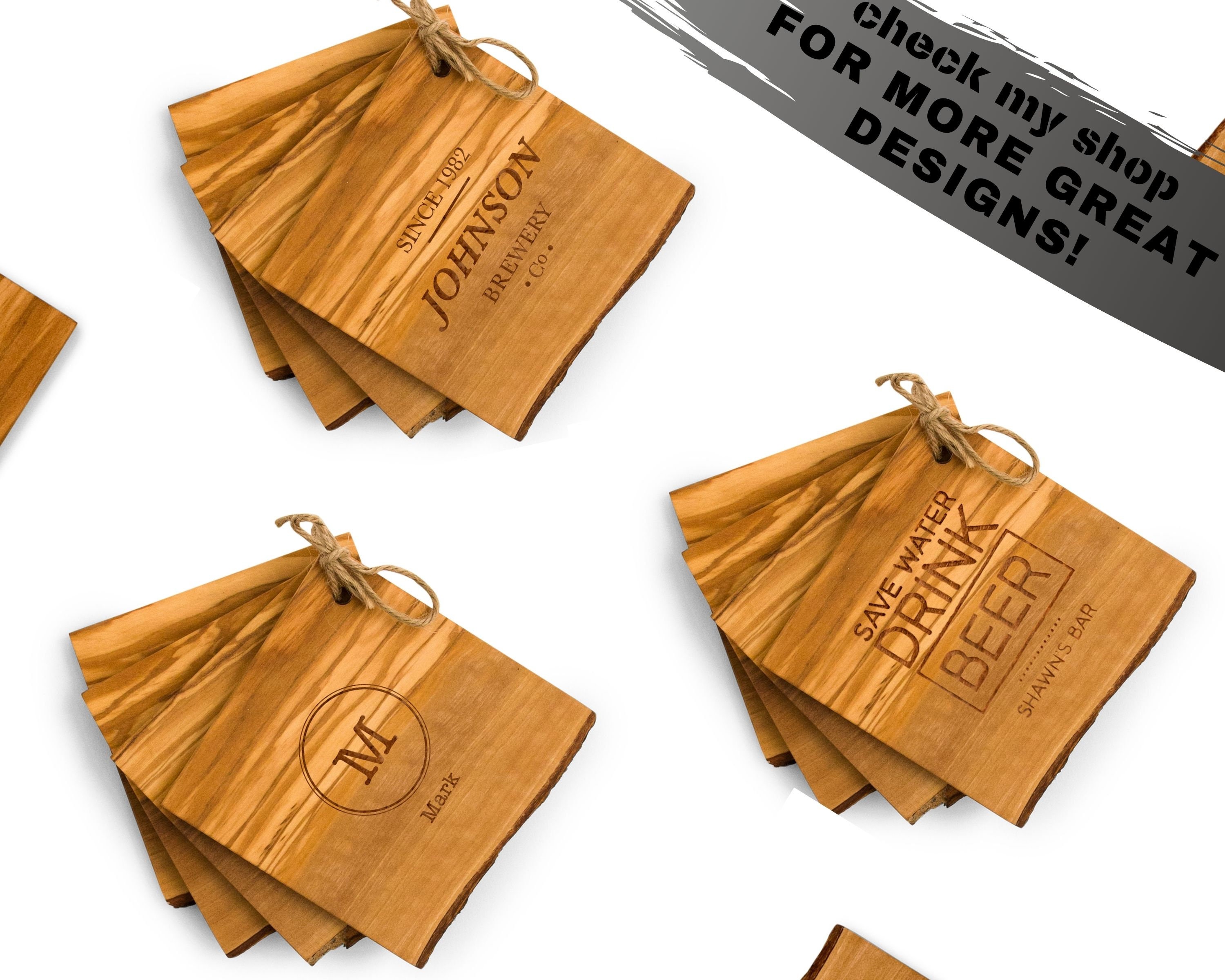 Wood Coaster Beer Set - 4– Meaningful Goods
