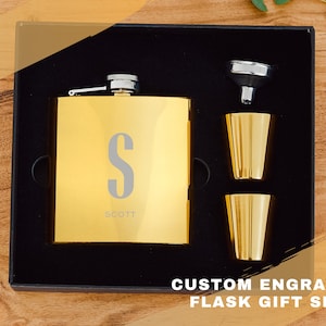 Personalized Flask Gift Set for the Wedding Party - Fun Groomsman Gift Set - Best Man Flask Set - Gift for the Groom - Bachelor Party Favor