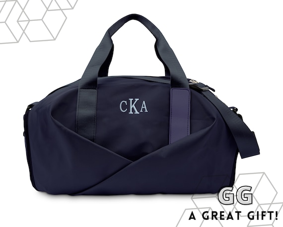 Custom Navy Gym Duffel Bag with Wet Storage Compartment – Carry On - Swim Bag – Weekend Bag - Overnight Bag - Gifts for Him - Vacation Bag