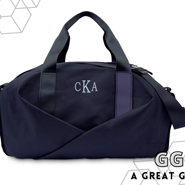 Custom Navy Gym Duffel Bag with Wet Storage Compartment – Carry On - Swim Bag – Weekend Bag - Overnight Bag - Gifts for Him - Vacation Bag