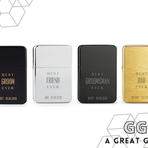 Engraved Lighter with Gift Box - Personalized Lighter For Men - Custom Groomsman Gift - Gift for Him - Father's Day Gift - Husband Gift