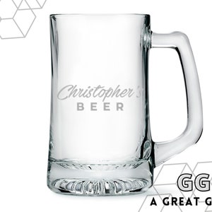 Custom 14oz Beer Mug – Personalized Birthday Gift for Him - Father's Day Gift - Beer Lover Gift - His Christmas Gift - One of A Kind Gift