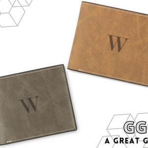 Cartera personalizada inicial audaz - Cuero sintético - Día del Padre - Regalo de novio - Regalos para papá - Cartera de hombre - Cartera inicial personalizada