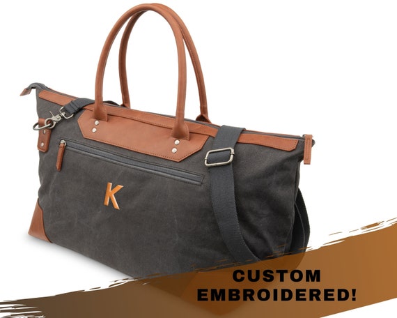 Faux Leather Embroidered Weekender Travel Bag - Bridesmaid Gifts Boutique