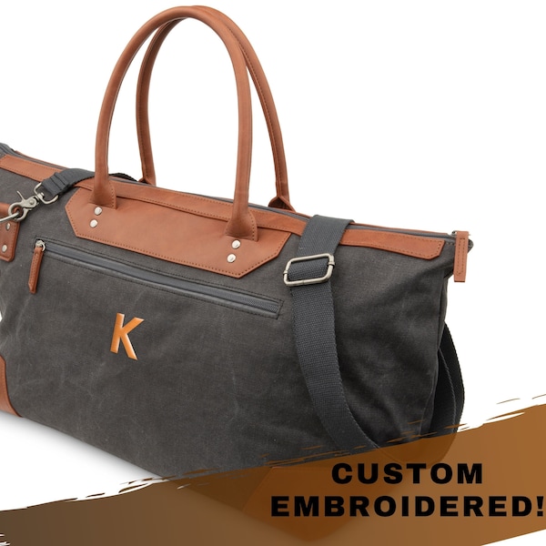 Personalized Weekender Bag – Canvas Travel Bag – Groomsman Gift - Best Man Gift - Gifts for Him - Men's Luggage - Destination Wedding