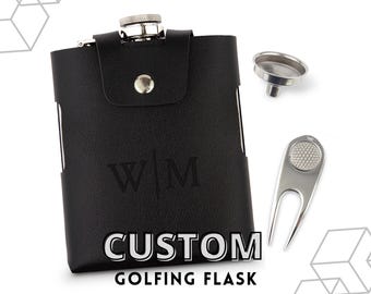 Customized Groomsman Flask Gift Set - Bachelor Party Favor - Best Man Proposal - Father of the Bride or Groom Present