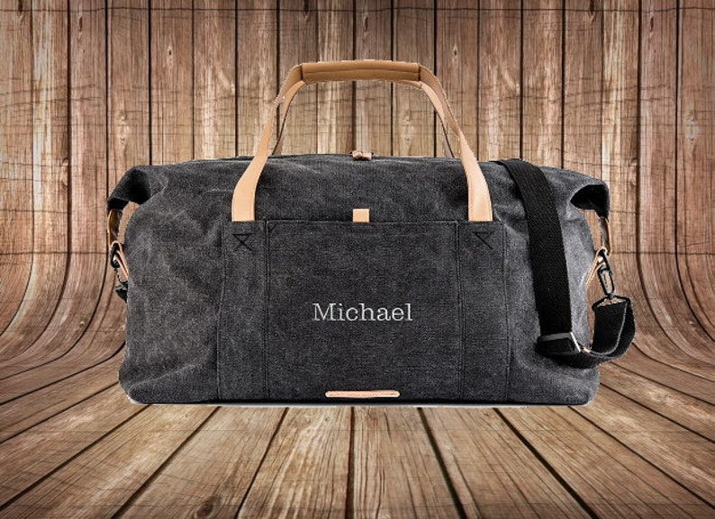 Custom Canvas Duffle Bag Groomsman Gift Best Man Gift image 0
