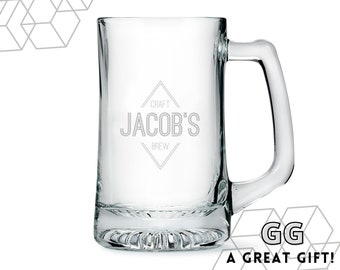 Personalized Beer Mug – Custom Birthday Gift for Him - Father&#39;s Day Gift - Beer Lover Gift - His Christmas Gift - Valentine&#39;s Day Gift Idea