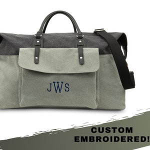 Individuelle Weekender Tasche - Personalisierte Canvas Reisetasche - Trauzeuge Geschenk - Trauzeuge Geschenk - Geschenke für Ihn - Männer Gepäck - Bestickte Tasche