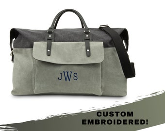 Custom Weekender Bag – Personalized Canvas Travel Bag – Groomsman Gift - Best Man Gift - Gifts for Him - Men's Luggage - Destination Wedding