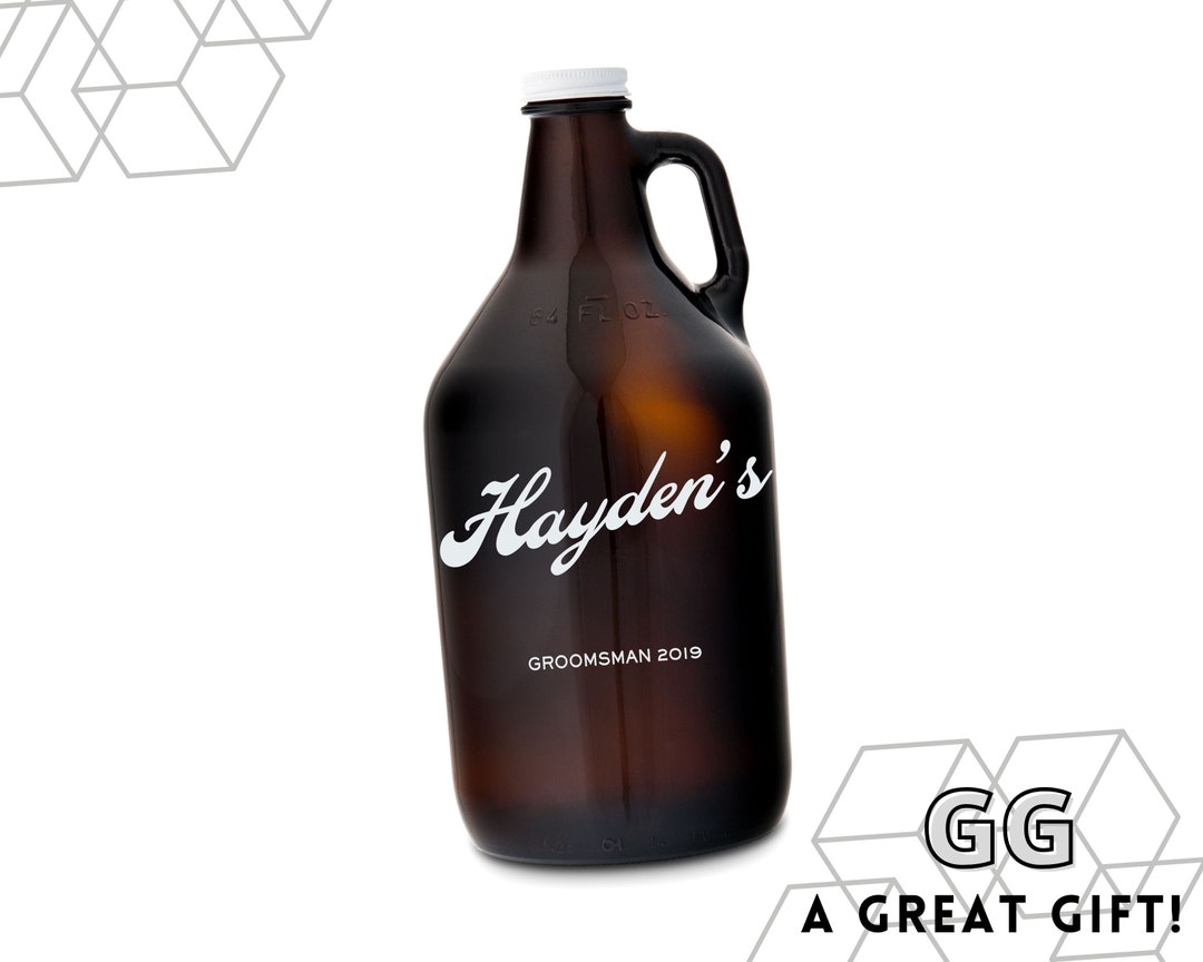 Custom Amber Beer Growler Personalized Beer Growler 64 Oz. Etsy