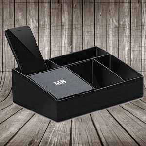 Customized Beside Organizer – Personalized Docking Station – Faux Leather Docking Station – Gifts For Guys – Men’s Gifts – Gifts For Men