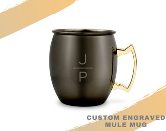 Customized Black Moscow Mule Mug – Best Man Gift - Custom Groomsman Gift - Bachelor Party Gift - Gift for the Groom - Custom Wedding Gift