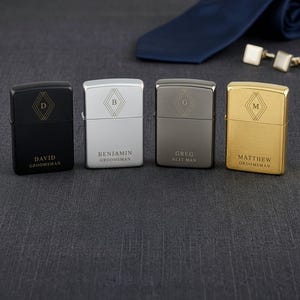 Personalized Windproof Lighter - Metal Lighter - Engraved Monogram - Custom Groomsmen Lighter - Gift for Dad - Boyfriend Gift - Gift for Him