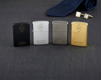 Personalisiertes winddichtes Feuerzeug - Metallfeuerzeug - Gravur Monogramm - Personalisiertes Feuerzeug - Geschenk für Papa - Freund Geschenk - Geschenk für Ihn