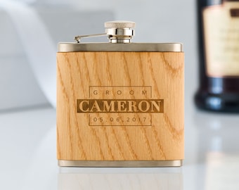 Aangepaste in hout gewikkelde kolf voor de bruidegom - essentiële huwelijksdag - vrijgezellenfeest cadeau voor de bruidegom - vrijgezellenfeest gunst voor de bruidegom