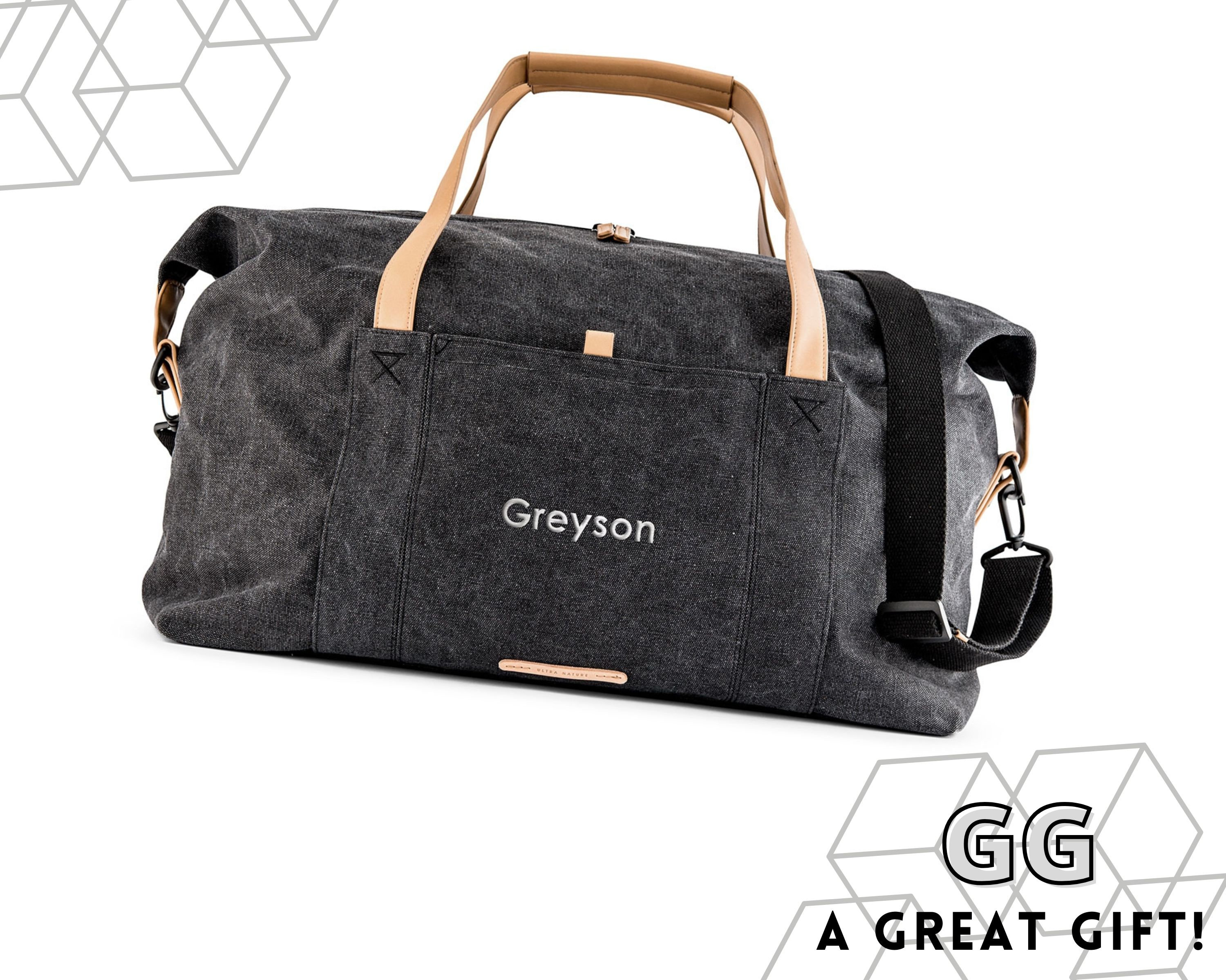 Personalized Canvas Duffel Bag Custom Name Duffel Etsy