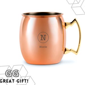 Custom Initial Moscow Mule - Personalized Gift - Christmas Gift - His Birthday - Stocking Stuffer - Father's Day - Custom Barware