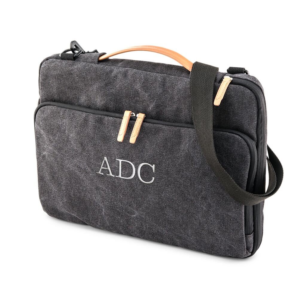 Personalized Laptop Bag Customized Messenger Bag Black Etsy