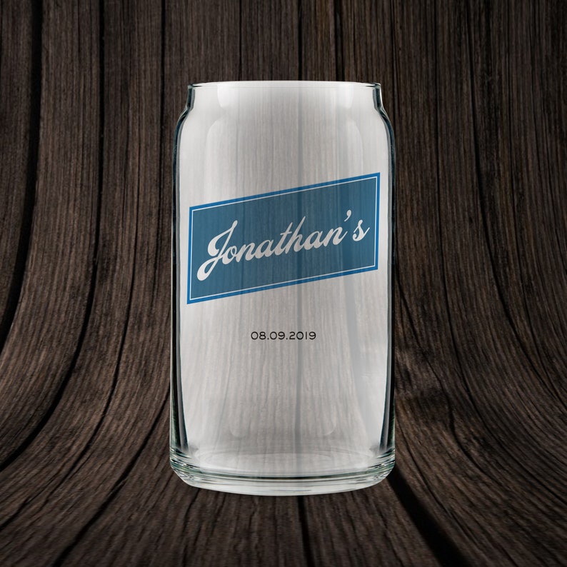 Personalized Beer Glass Can Shaped Glass Beer Glass Etsy