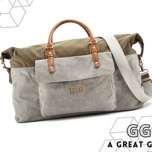 Personalisierte Reisetasche - Wochenendtasche - Wochenendtasche - Handgemacht - Große Reisetasche - Bestickte Tasche - Geburtstagsgeschenk für Ihn
