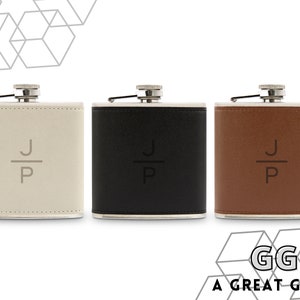 Personalized Flask - Men&#39;s Flask - Custom Engraved Flask - Gift for Him - Gift for Dad - Monogram Flask - Monogram Gift - His Christmas Gift