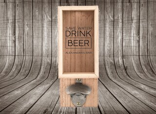 Apribottiglie Bar Up Con Contenitore Di Raccolta Per Montaggio A Parete