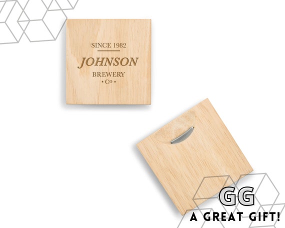 Coaster W/ BOTTLE OPENER - PERSONALIZED - SET OF 2 Coaster W/ BOTTLE OPENER - PERSONALIZED - SET OF 2