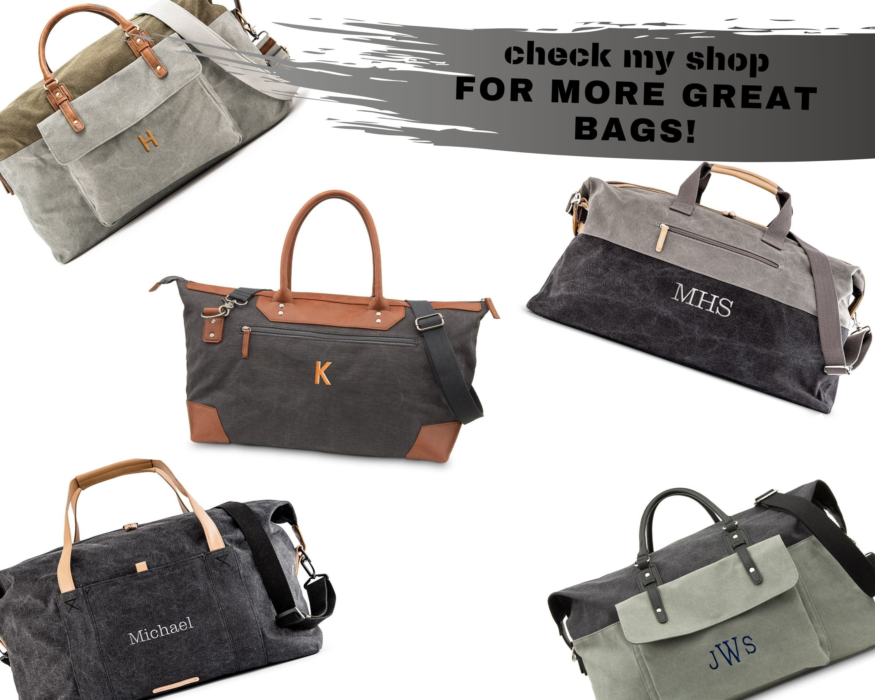 Personalized Weekender Bag Canvas Travel Bag Groomsman Etsy