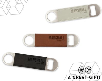 Personalized Faux Leather Bottle Opener – Custom Engraved Gift