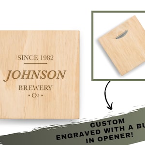 Personalized Wood Coaster Set with Opener - Groomsman Gifts – Best Man Gifts – Wedding Party Gifts – Gifts for the Groom - Bachelor Party
