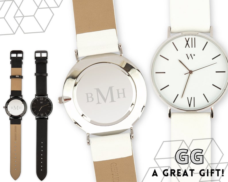 Traditional Monogram Custom Men's Wristwatch - Gifts for Him - Father's ...
