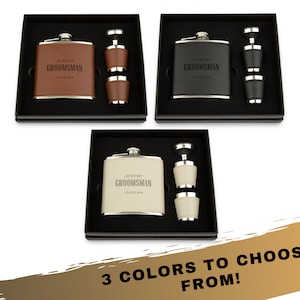 Custom Engraved Flask Gift Set -  Best Man Flask Set - Groomsman Flask Set - Gift for Best Man - Gift for Groomsman - Personalized Flask Set