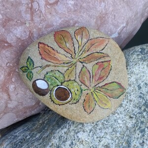 Chestnuts painted on stone