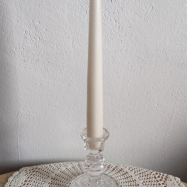 Vintage Kerzenhalter Kristallglas