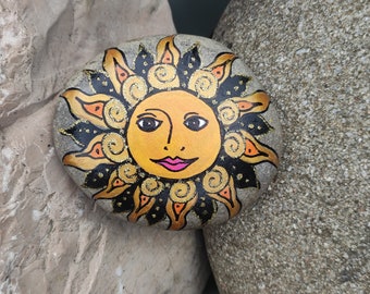 Sun painted on stone