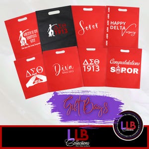 Delta Sigma Theta/DST/1913/SOROR/DIVA: Flat/Non-gusseted Delta Re-useable Gift Bags