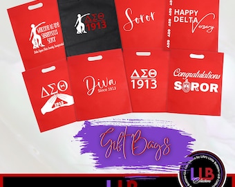 Delta Sigma Theta/DST/1913/SOROR/DIVA: Flat/Non-gusseted Delta Re-useable Gift Bags