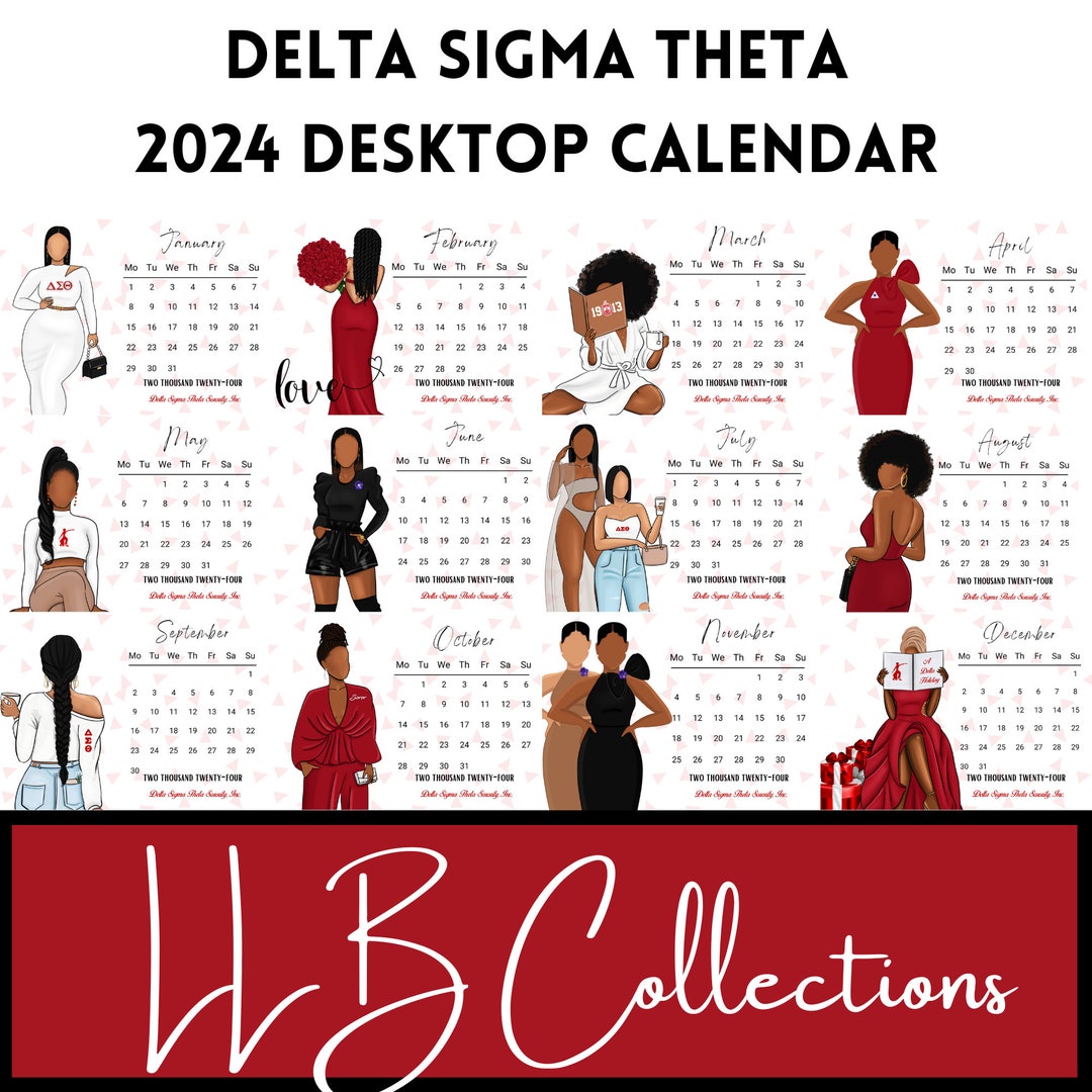 Delta Sigma Theta/dst/desktop Calendar 2024/acrylic Holder Etsy