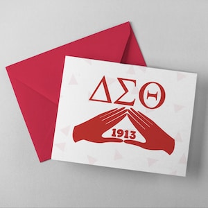 Delta Sigma Theta/DST/1913/Delta Hands/Carte pour notes pliée en blanc