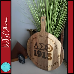 Delta Sigma Theta Large engraved Acacia Wood Cutting Board/Decor