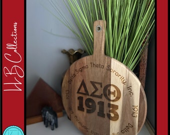 Delta Sigma Theta Large engraved Acacia Wood Cutting Board/Decor